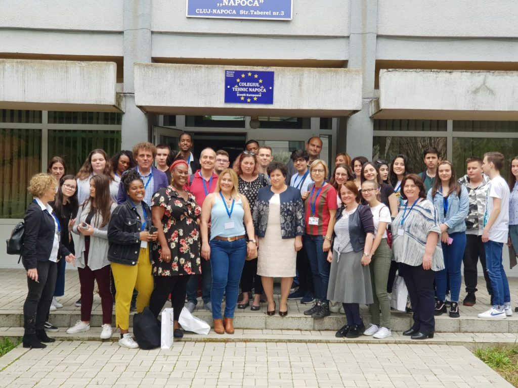 Rianna Raymond-Williams and her team on Youth Exchange at Cluj Napoca Technical College, Romania. 