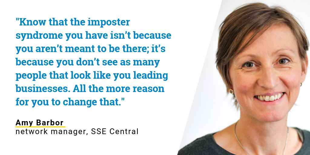 Quote from Amy Barbor, SSE network manager, about being a women in business