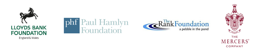 Logos: Paul Hamlyn Foundation, Rank Foundation, Mercers Company