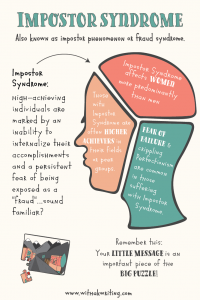 imposter syndrome graphic by withakwriting