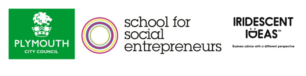 Logos [START]social delivery partnersfor School for social entrepreneurs, Plymouth city council and Iridescent ideas